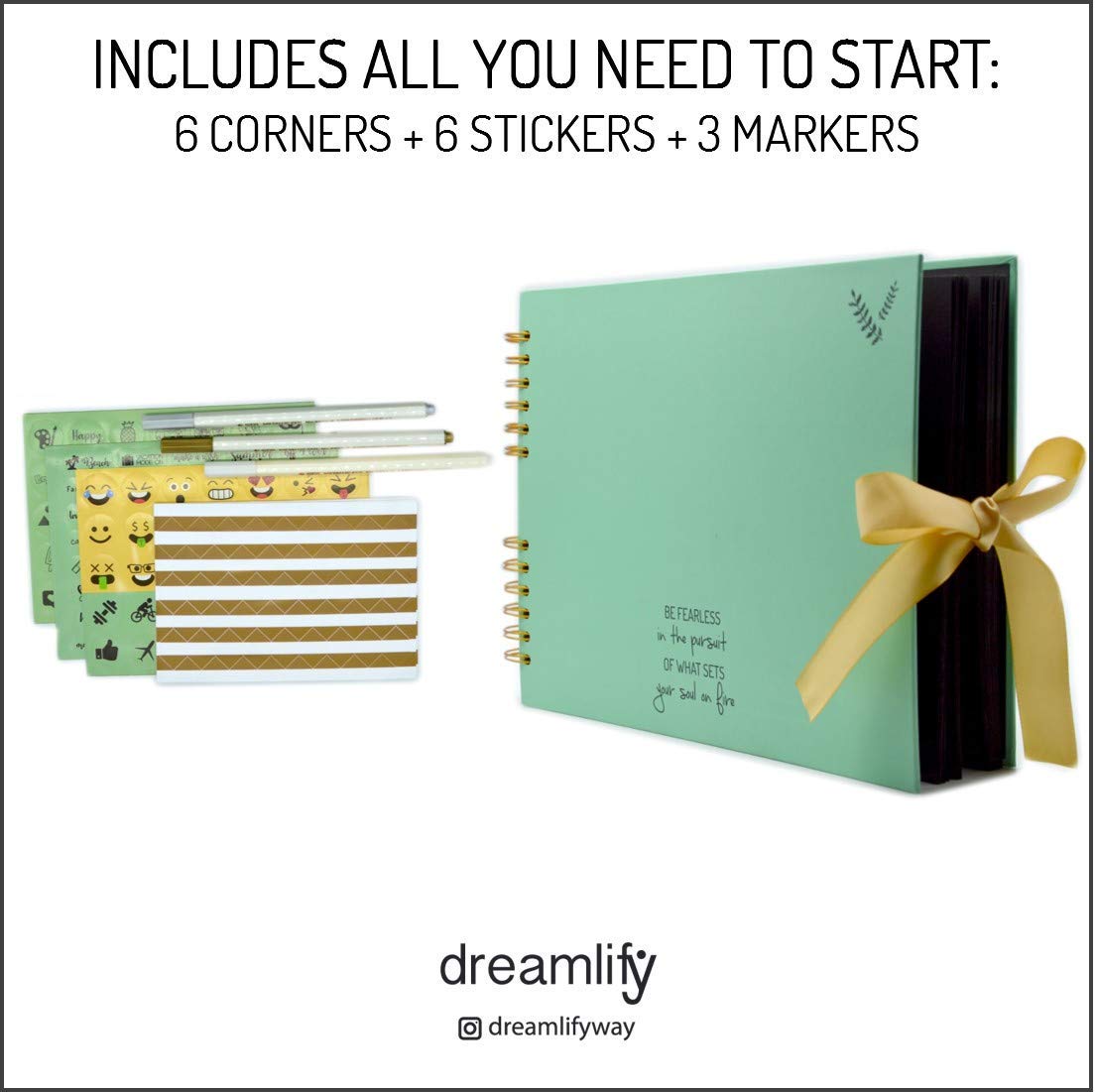 Scrapbook Kit - 80 Pages Photo Album - Scrapbooking Picture Album - Craft Paper DIY Memory Book - Image 2