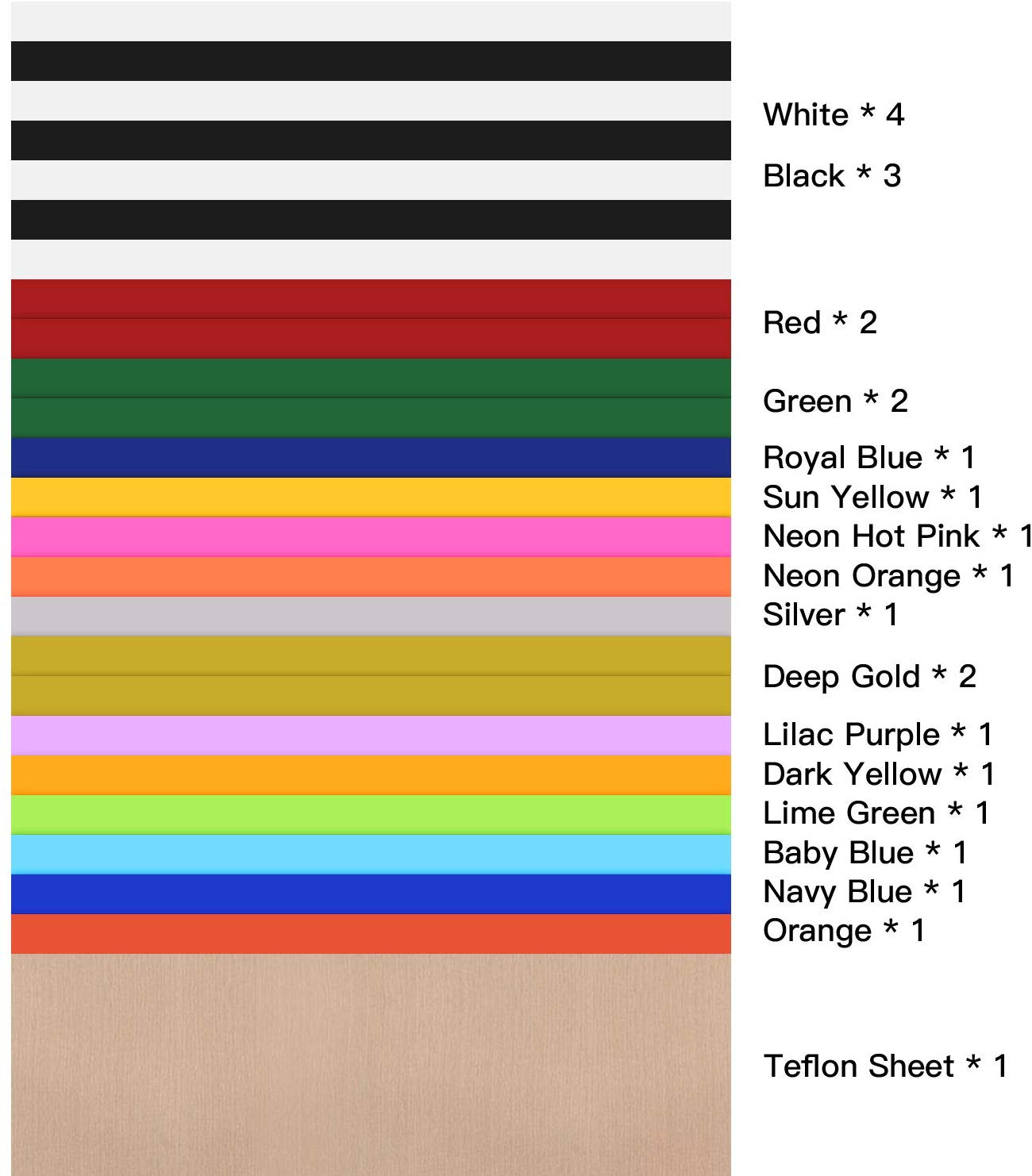 Heat Transfer Vinyl HTV Bundle 10"x12" - 25 Pack Assorted Colors HTV Vinyl - Image 3