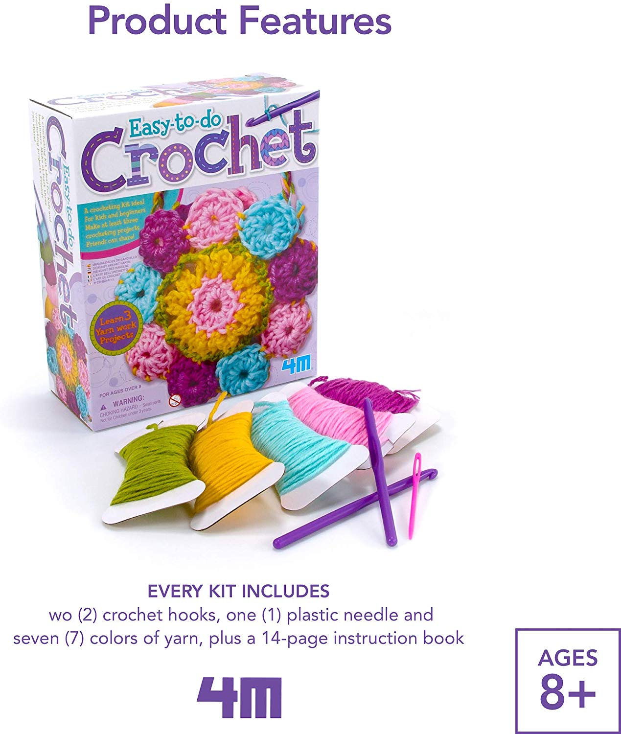 Easy-To-Do Crochet Kit - DIY Arts & Crafts Yarn Gift for Kids & Teens, Boys & Girls - Image 2