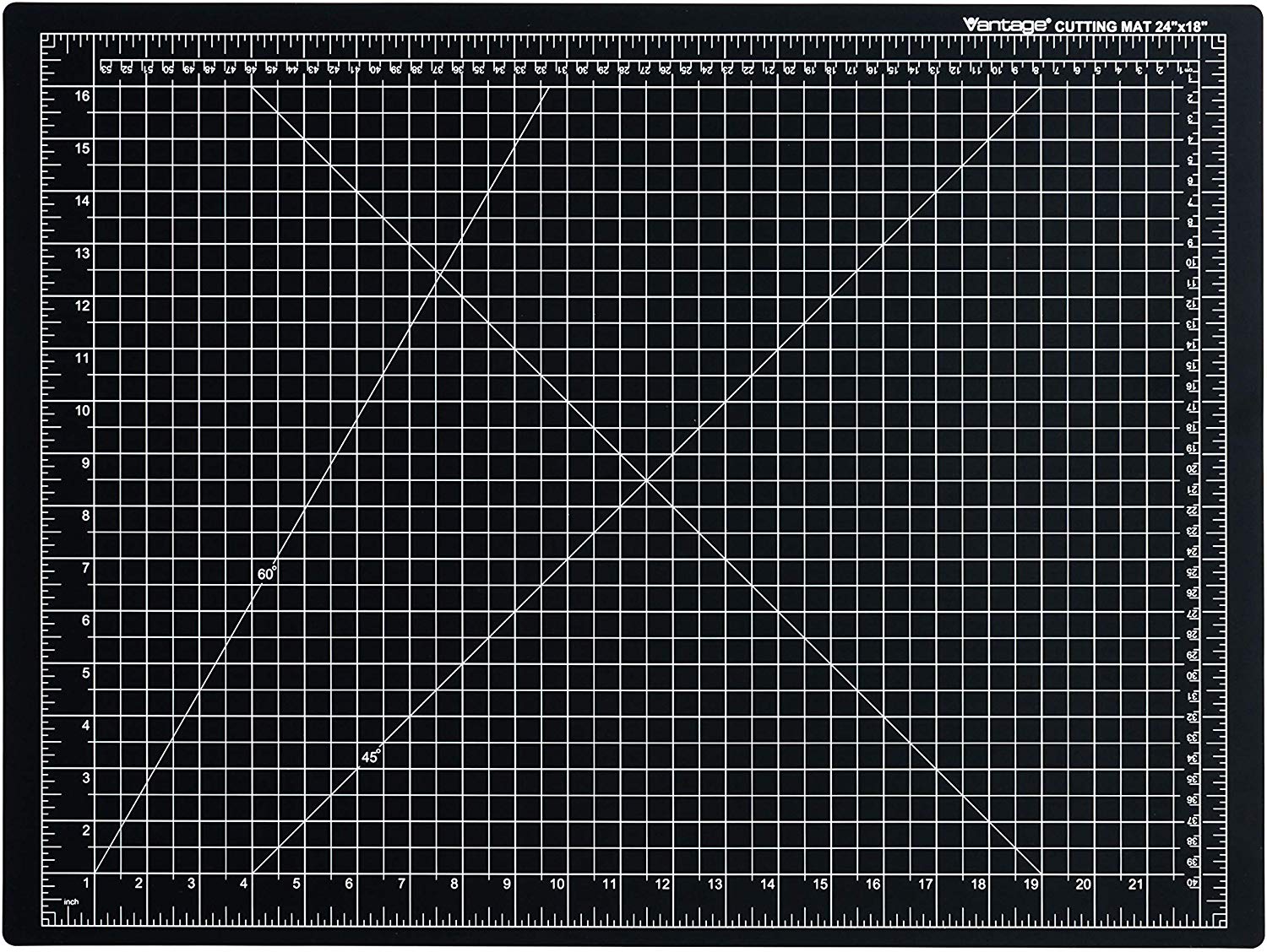 Dahle Vantage 10672 Self-Healing 5-Layer Cutting Mat Perfect for Crafts and Sewing 24" x 18" Black Mat