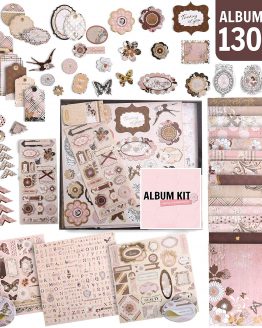 D.I.Y Vintage Scrapbook Kits for Adults & Kids, Hardcover Scrapbook Album Including Stationery Set