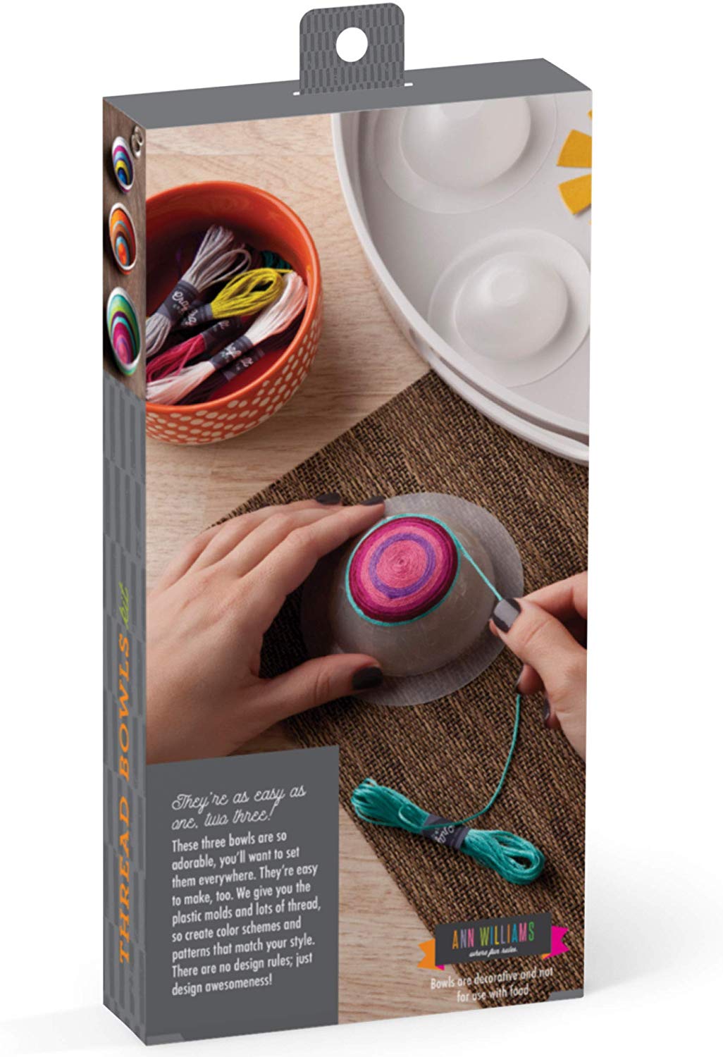 Thread Bowls Kit – Craft Kit Makes 3 Tiny Thread Bowls - Image 2