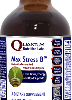 Quantum Max Stress B-Probiotic-Fermented Vitamin B for Liver,Brain&Mood Support