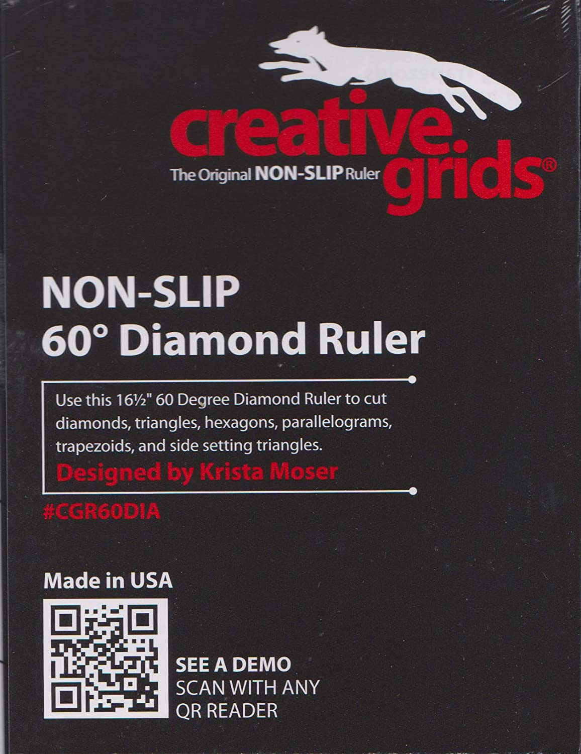 Creative Grids 60-Degree Diamond Quilting Ruler Template Designed by Krista Moser - Image 2